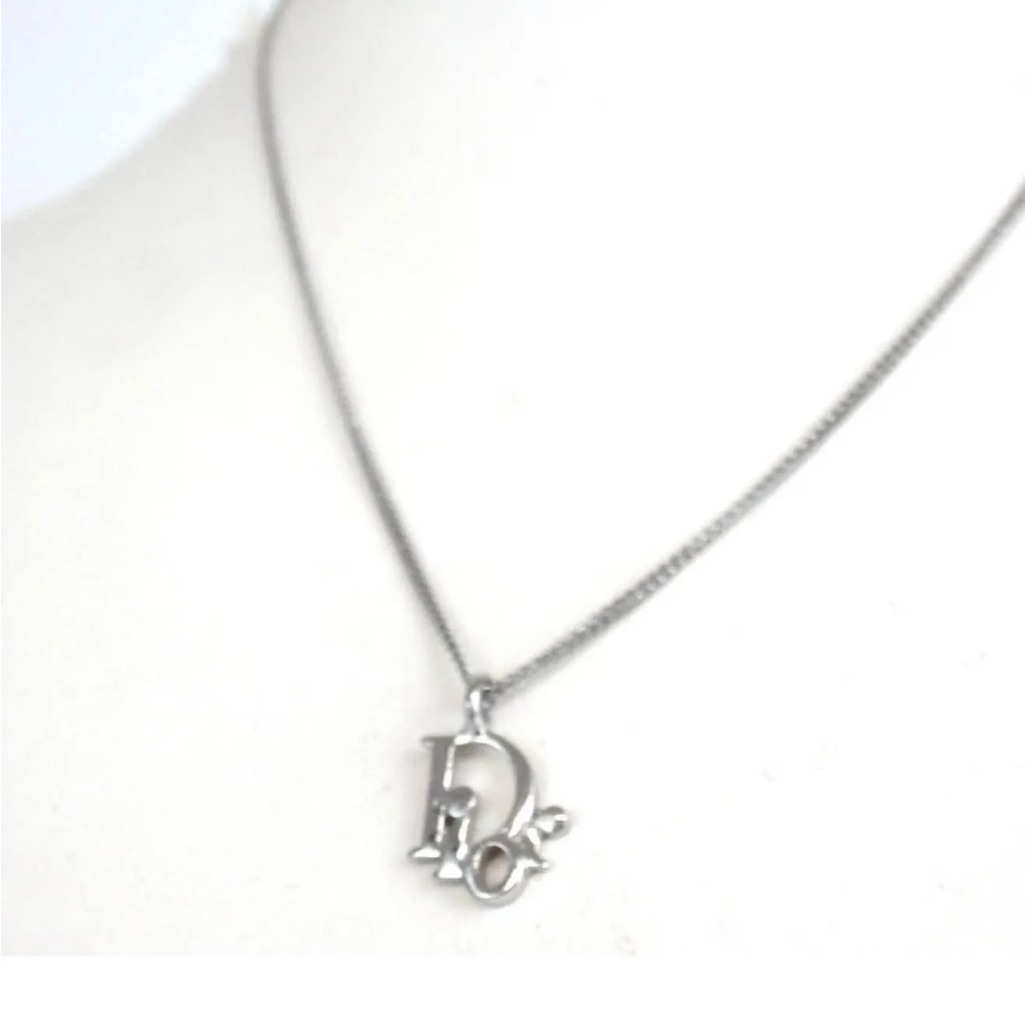 Dior Silver Necklace With Iconic Pendant Firm